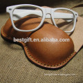 hot sale real leather glasses case with belt clip, hand made eye glasses case